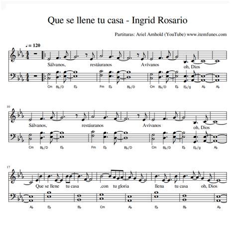 Que Se Llene Tu Casa Ingrid Rosario Partitura Cristiana Gratis Letra