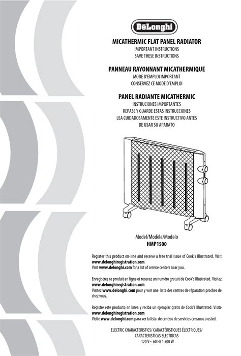 Notice Delonghi Hmp Radiateur Lectrique Trouver Une Solution