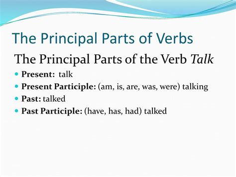 The Principal Parts Of Verbs Irregular Verbs And Verb Tenses Ppt Download