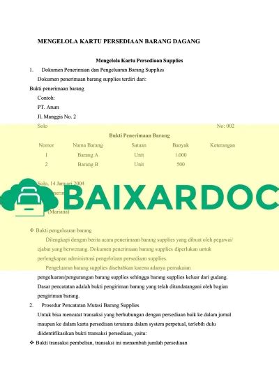 MENGELOLA KARTU PERSEDIAAN BARANG DAGANG Mengelola Kartu Persediaan
