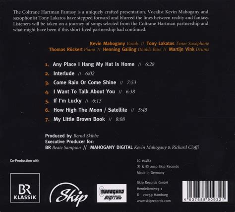 Kevin Mahogany Tony Lakatos The Coltrane Hartman Fantasy Vol 1 CD