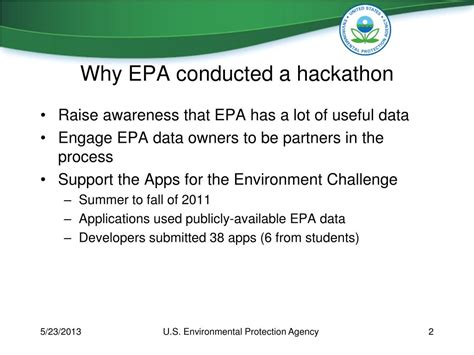 Ppt Using A Hackathon To Engage Developers Epas Apps For The