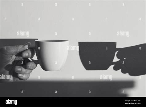 Abstract Imagination With Coffee Cup And Shadows Mental Disorders