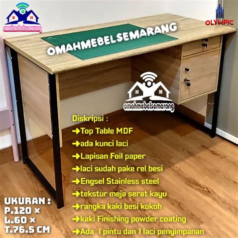 Jual Meja Kerja Kantor Kaki Besi Olympic Titan Meja Tulis Belajar