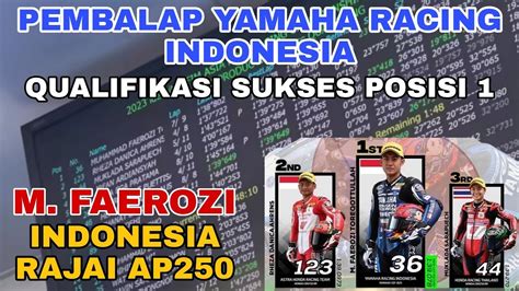 Pembalap Yamaha Racing Indonesia M Faerozi Sukses Posisi 1 Di