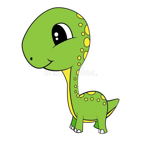 Desenhos Animados Do Dinossauro Verde Do Brontosaurus Do Beb