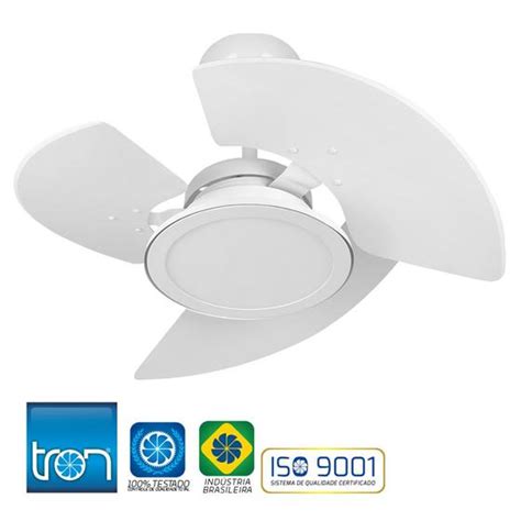 Ventilador De Teto Aventador Branco Led P S Silencioso Tron