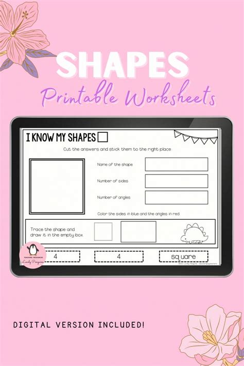 2D Shapes And Their Attributes Worksheets Google Slide PowerPoint