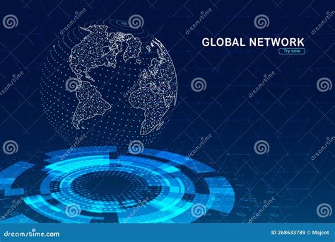 Abstract Global Technology Background Stock Vector Illustration Of