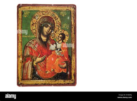 Mary and Jesus Icon Stock Photo - Alamy