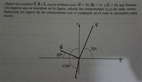 Solved Dados Los Vectores Vector V Vector R Y Vector L Cuyos M Dulos