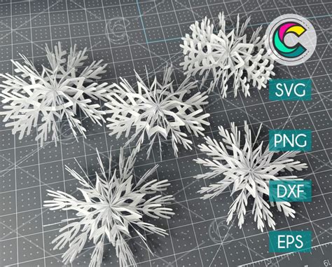 3D Snowflake SVG Bundle | Creative Vector Studio