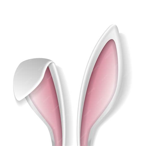 Premium Vector Rabbit Ears Voluminous White Ears Of The Easter Bunny