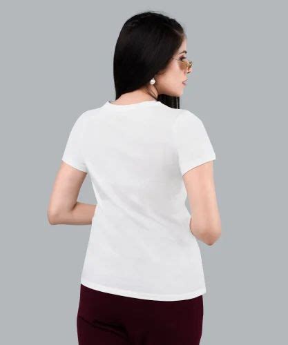 Half Sleeve Ladies White Cotton Plain T Shirt Casual Wear At Rs 155