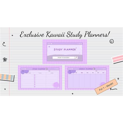 Pdf Kawaii Study Planner Printable Pdf Planner Study Planner