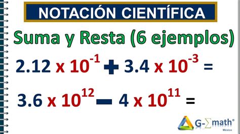 NOTACIÓN CIENTÍFICA Suma y Resta YouTube