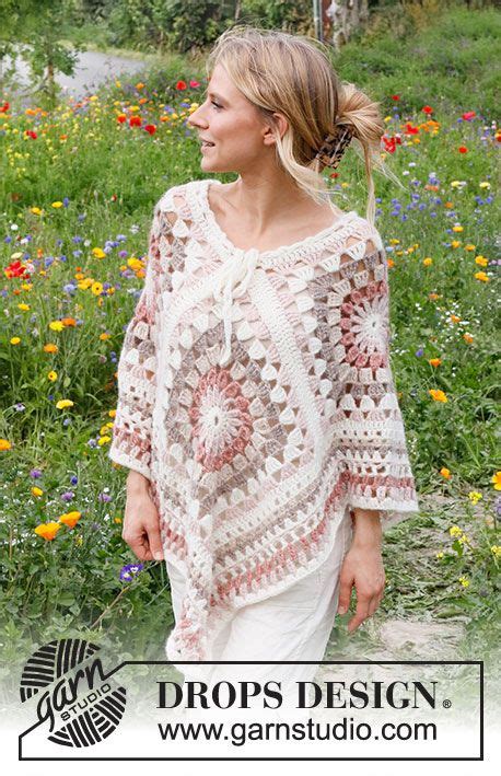 Carefree Feeling Geh Kelter Poncho Mit Quadraten Granny Squares In