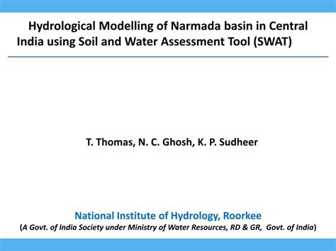 PDF Hydrological Modelling Of Narmada Basin In Central India