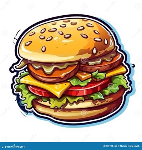 Burger Logo Illustration Burger Sticker Illustration Burger Baner