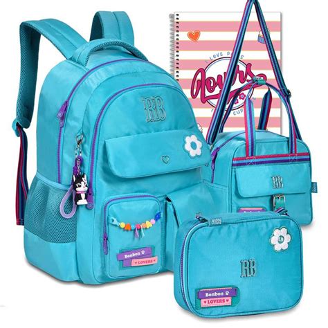 Kit Mochila E Lancheira Feminina - Kit Mochila RB Rebecca Bonbon Escolar Feminina Lancheira e Estojo ...