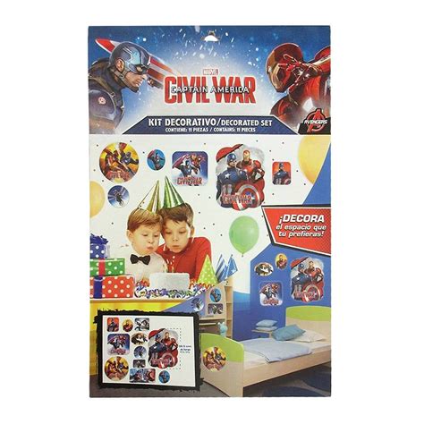 Kit Decorativo Granmark Capitan America Civil War Pzas Walmart