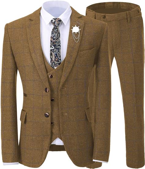 Traje De Tweed Formal Para Hombre De Piezas Para Hombre Slim Fit