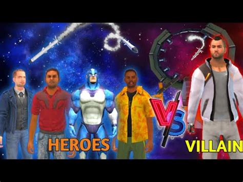 1 VILLAIN Vs 4 HEROES A BIG FIGHT STARTED IN ROPE HERO VICE TOWN