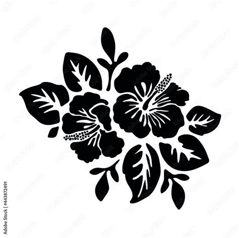 Printable Hibiscus Stencil