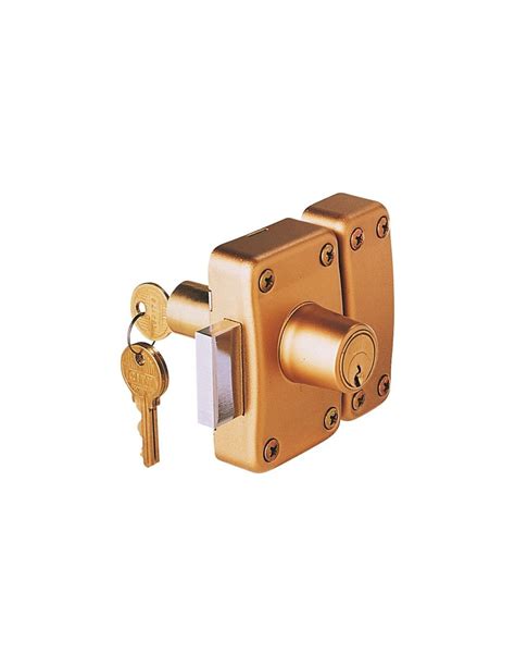 Verrou City 26 A 2 Entrees Bronze Or Gache Bois Cylindre 40mm S Entro