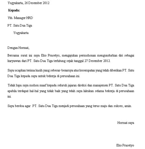 Contoh Surat Pengunduran Diri Sebagai Komisaris Contoh Surat Pernyataan