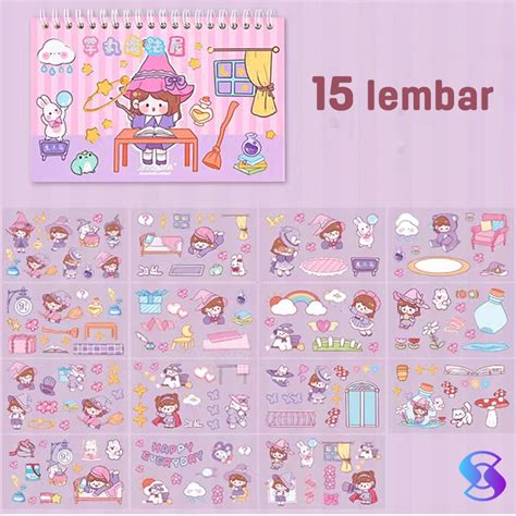 Jual 50 Lembar Stiker Buku Aesthetic Pvc Isi 50 Lembar Aesthetic Memo Peel Sticker Stiker