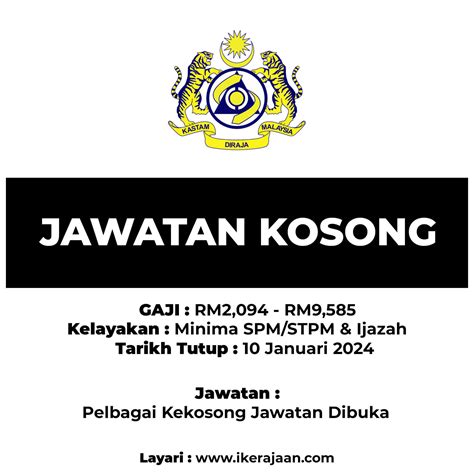 Jabatan Kastam Diraja Malaysia Tahun 2024