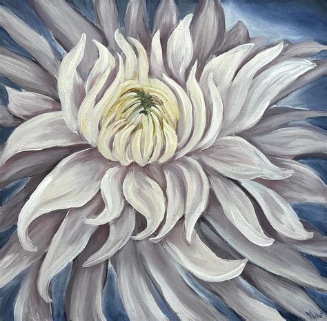 Pamela Hoke White Chrysanthemum Oil Painting For Sale At 1stdibs