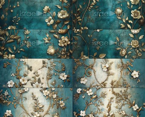 8 Texturas Maravillosas Papel Tapiz Dorado Floral para Fotógrafos