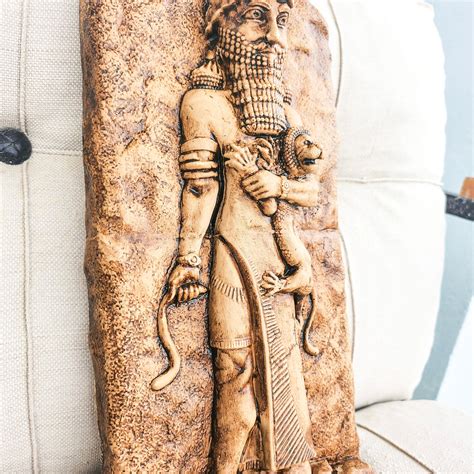 Sumerian King Gilgamesh Relief, Gilgamesh Tablet Sculpture ...