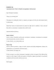 Bsbhrm Assessment Task Part A Email Correspondance With Assessor