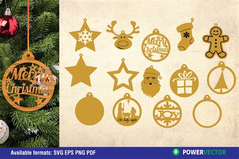 Christmas Ornaments Laser Pattern Graphic By Powervector · Creative Fabrica