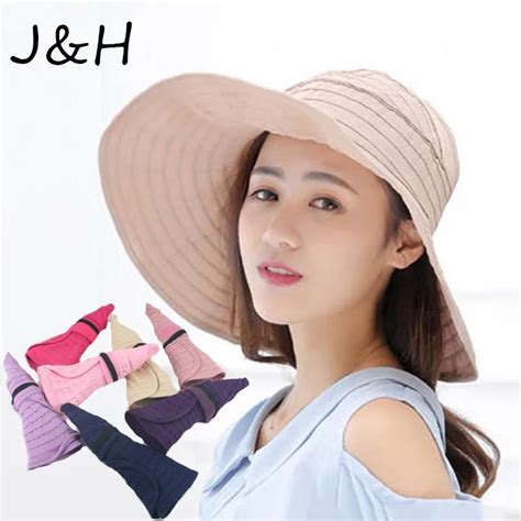 New Brand Spring Summer Visors Cap Foldable Wide Large Brim Sun Hat