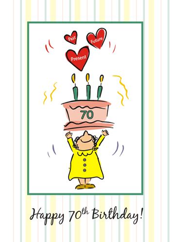 70th Birthday Cake And Hearts. Free Milestones eCards, Greeting Cards ...