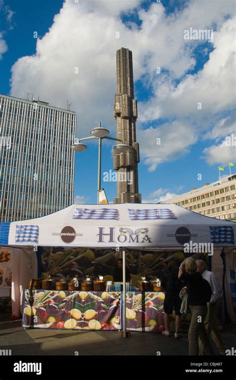 Food Stall During International Market Sergels Torg Square Norrmalm