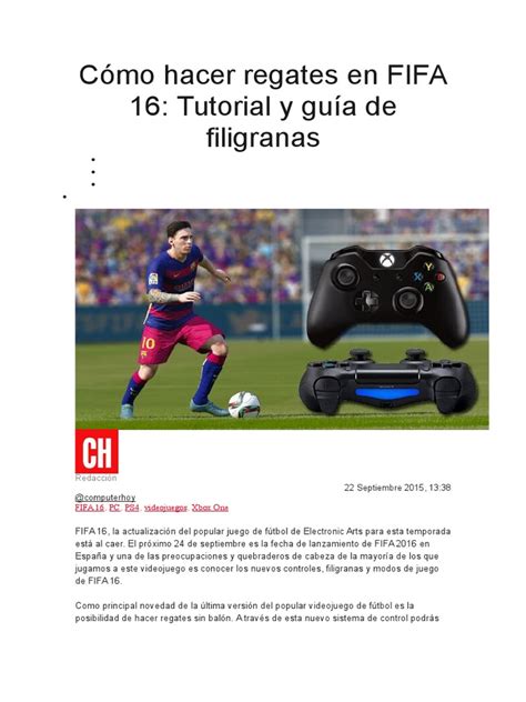 11 Cómo Hacer Regates En Fifa 16 Tutorial Y Guía De Filigranas Pdf