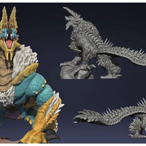 Stl File Zinogre Jinouga Monster Hunter 3d Fan Art ・3d Print