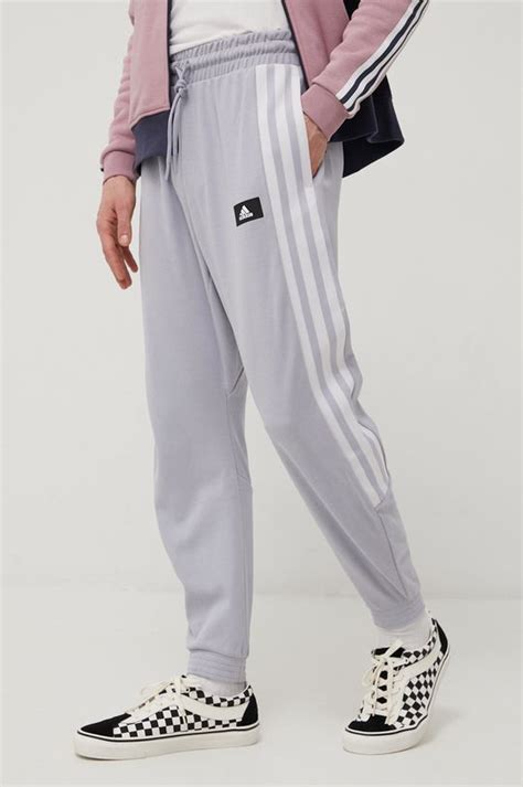 Спортивные штаны adidas Performance мужские цвет серый с аппликацией ...