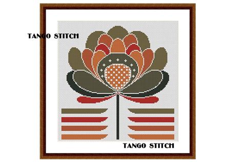 Green Flower Easy Abstract Cross Stitch Graphic By Tango Stitch