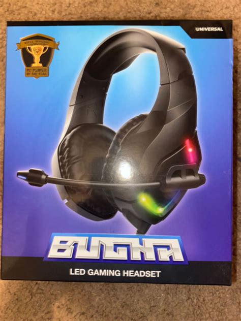 Bugha Led Gaming Headset Pc Player Year Kyle Boom Mic Connector Aux In Black For Sale Online Ebay