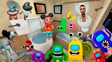 💦 Bathroom Skibidi Toilet Among Us Garten Of Banban Spartan Kicking And
