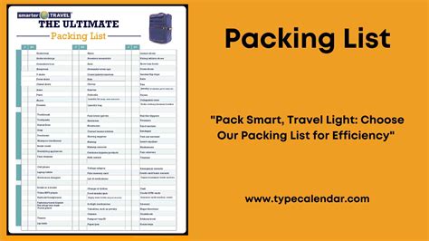 Free Printable Packing List Templates Excel Word Pdf Editable Packing