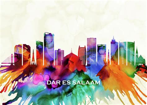 Dar es Salaam Skyline Mixed Media by NextWay Art - Pixels