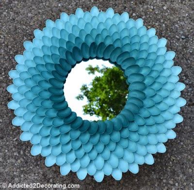 Beautiful Chrysanthemum Sunburst Mirror From Plastic Spoons