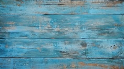 Vintage Texture Blue Painted Board With Horizontal Background Blue